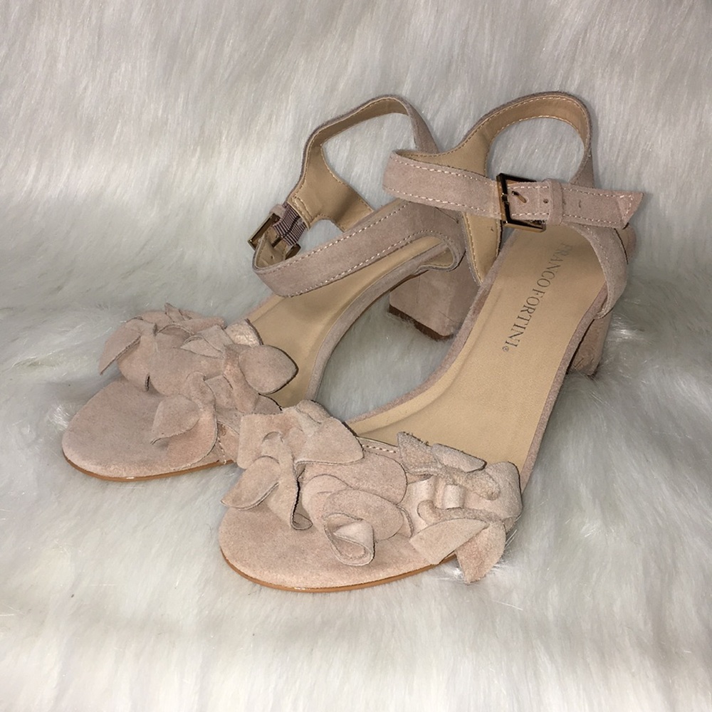 Franco Fortini Beige Strap Heels